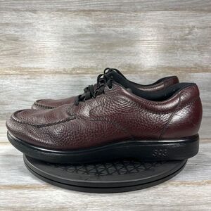 SAS Men's Bout Time Burgundy Leather Moc Toe Oxfords Size 14 Wide